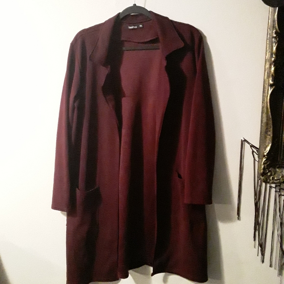 BooHoo Women Long TrenchCoat/Cardigan Type Sweater - Picture 5 of 12